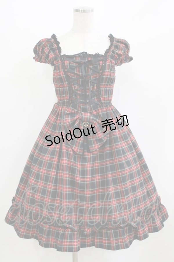 画像1: BABY,THE STARS SHINE BRIGHT / タータンチェックミニ袖ジャンパースカート Free ブラック H-26-03-08-007-BA-OP-NS-ZH (1)