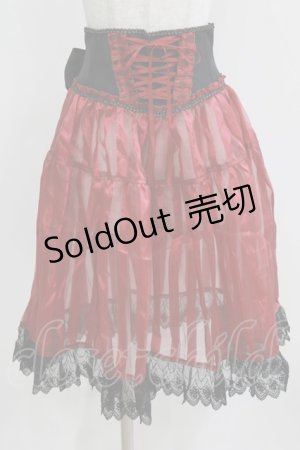 画像: Enchantlic Enchantilly / リボンコルセットオーバースカート Free レッド H-26-03-08-053-LO-SK-NS-ZH