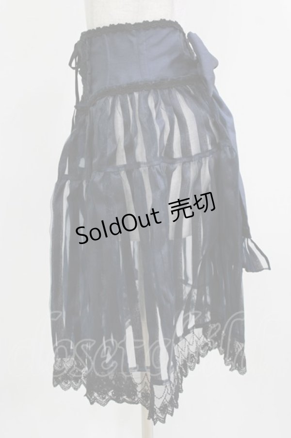 画像2: Enchantlic Enchantilly / リボンコルセットオーバースカート Free ネイビー H-26-03-08-056-LO-SK-NS-ZH (2)