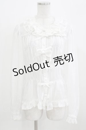 画像: metamorphose / スクエアあきシャーリング長袖ブラウス Free 白 H-26-03-08-062-ME-BL-NS-ZH