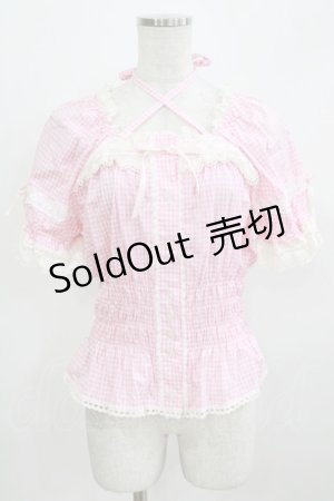 画像: BABY,THE STARS SHINE BRIGHT / ギンガムチェックウエストシャーリングブラウス Free ピンク H-26-03-08-066-BA-BL-NS-ZH