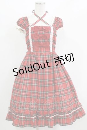 画像: BABY,THE STARS SHINE BRIGHT / タータンチェックリボンミニ袖ジャンパースカート Free エンジ H-26-03-08-008-BA-OP-NS-ZH