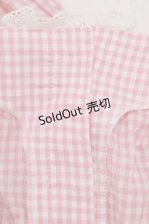 画像4: BABY,THE STARS SHINE BRIGHT / ギンガムチェックウエストシャーリングブラウス Free ピンク H-26-03-08-066-BA-BL-NS-ZH (4)