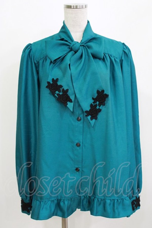 画像1: Enchantlic Enchantilly / ノーブルリボンタイブラウス Free ブルーグリーン H-26-03-08-069-LO-BL-NS-ZH (1)