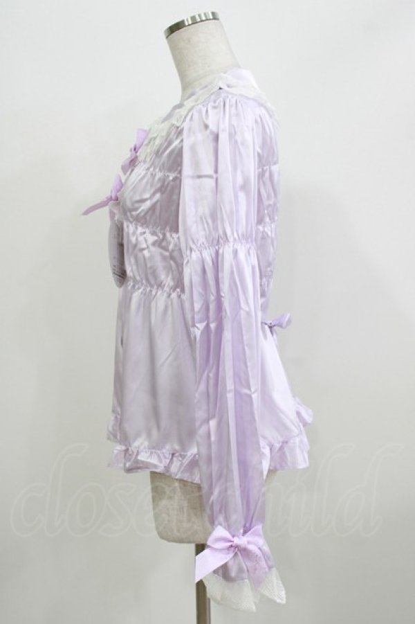 画像2: BABY,THE STARS SHINE BRIGHT / サテンリボンブラウス Free ラベンダー H-26-03-08-070-BA-BL-NS-ZH (2)