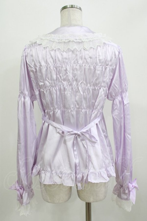 画像3: BABY,THE STARS SHINE BRIGHT / サテンリボンブラウス Free ラベンダー H-26-03-08-070-BA-BL-NS-ZH (3)