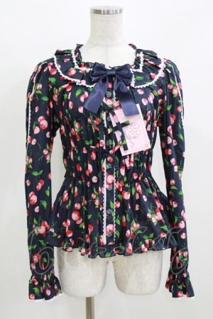 画像: metamorphose / Fluffy Cherry スクエアあきフリルブラウス(長袖) サイズ1 ネイビー H-26-03-08-072-ME-BL-NS-ZH