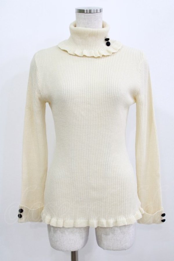 画像1: F&A / 釦付きリブタートル Free IVORY H-26-03-08-073-LO-TO-NS-ZH (1)