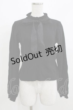 画像: axes femme POETIQUE / リボン付きニットプルオーバー M ブラック H-26-03-08-074-AX-TO-NS-ZH