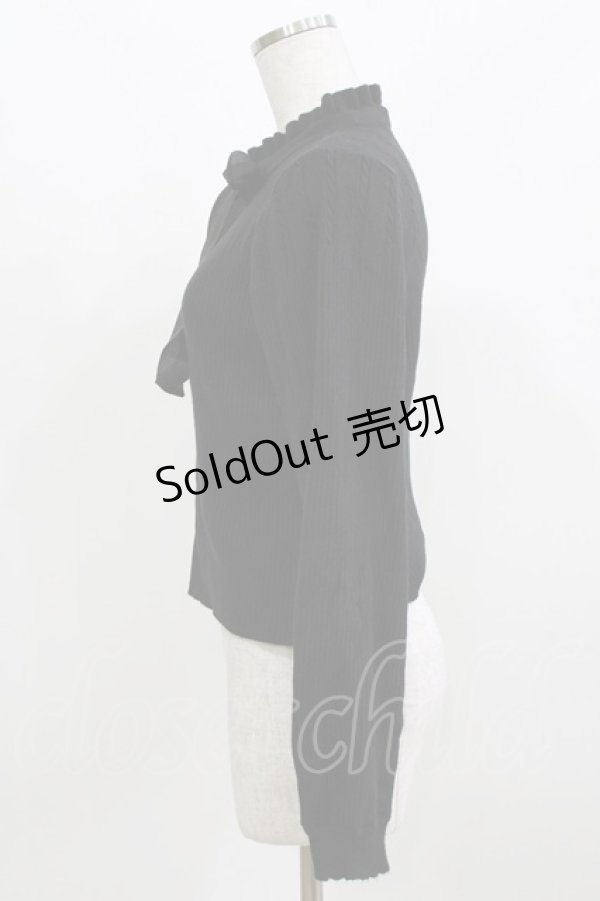 画像2: axes femme POETIQUE / リボン付きニットプルオーバー M ブラック H-26-03-08-074-AX-TO-NS-ZH (2)