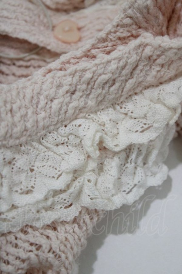 画像4: metamorphose / ニットレースフリルカーディガン Free ピンク H-26-03-08-076-ME-TO-NS-ZH (4)