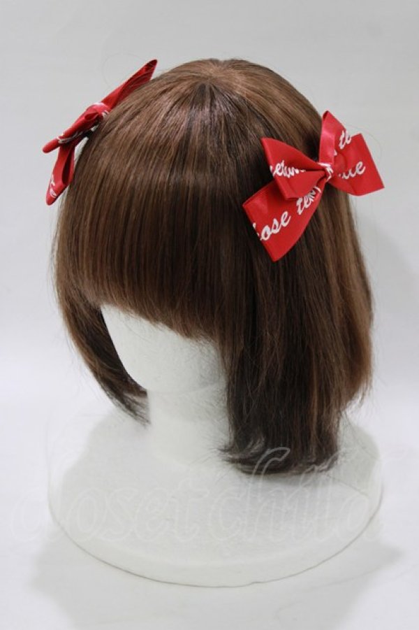 画像1: metamorphose / ロゴリボンクリップ　  レッド H-26-03-08-081-ME-AC-NS-ZH (1)