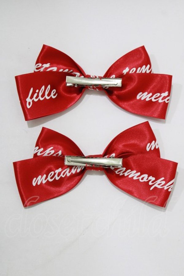 画像4: metamorphose / ロゴリボンクリップ　  レッド H-26-03-08-081-ME-AC-NS-ZH (4)