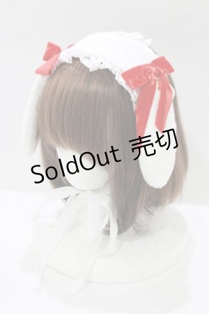 画像: Angelic Pretty / ロップイヤーBunnyヘッドドレス  オフ/レッド H-26-03-08-085-AP-AC-NS-ZH