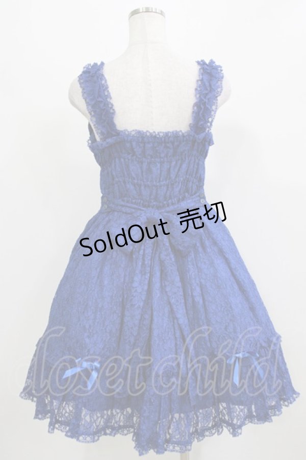 画像3: metamorphose / 総レースシャーリングジャンパースカート Free ブルー H-26-03-08-009-ME-OP-NS-ZH (3)