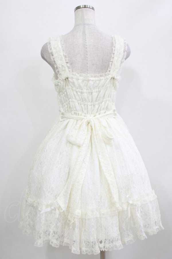 画像3: metamorphose / 総レースシャーリングジャンパースカート Free 白 H-26-03-08-010-ME-OP-NS-ZH (3)