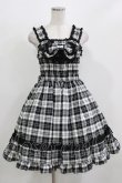 画像1: BABY,THE STARS SHINE BRIGHT / タータンチェックリボンシャーリングプリンセスジャンパースカートII Free 白/黒チェック H-26-03-08-012-BA-OP-NS-ZH (1)