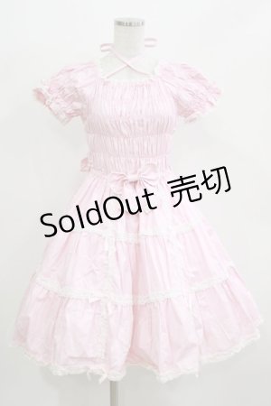 画像: Angelic Pretty / シャーリングプリンセスワンピース Free ピンク H-26-03-08-013-AP-OP-NS-ZH