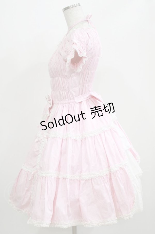 画像2: Angelic Pretty / シャーリングプリンセスワンピース Free ピンク H-26-03-08-013-AP-OP-NS-ZH (2)