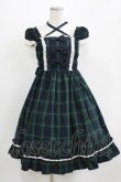 画像1: BABY,THE STARS SHINE BRIGHT / タータンチェックリボンミニ袖ジャンパースカート Free グリーン H-26-03-08-016-BA-OP-NS-ZH (1)