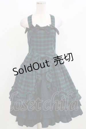 画像: ALICE and the PIRATES / タータンチェックバッスルジャンパースカート Free グリーン H-26-03-08-017-PA-OP-NS-ZH