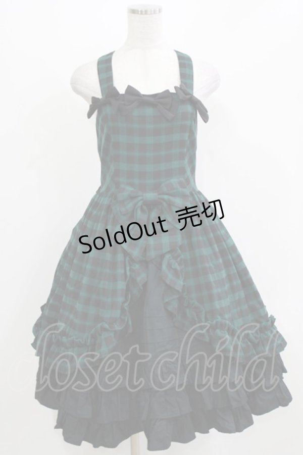 画像1: ALICE and the PIRATES / タータンチェックバッスルジャンパースカート Free グリーン H-26-03-08-017-PA-OP-NS-ZH (1)