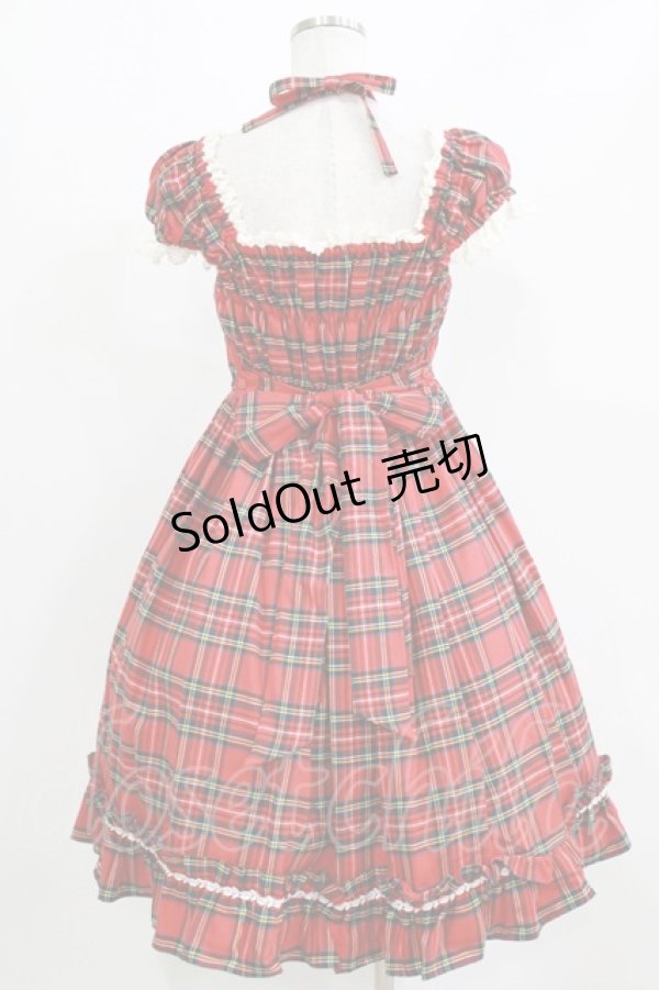 画像3: BABY,THE STARS SHINE BRIGHT / タータンチェックリボンミニ袖ジャンパースカート Free エンジ H-26-03-08-018-BA-OP-NS-ZH (3)