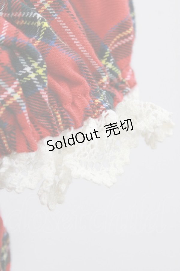 画像4: BABY,THE STARS SHINE BRIGHT / タータンチェックリボンミニ袖ジャンパースカート Free エンジ H-26-03-08-018-BA-OP-NS-ZH (4)