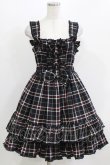画像1: metamorphose / シャーリングリボンジャンパースカート（チェック） Free ブラック H-26-03-08-022-ME-OP-NS-ZH (1)