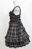 画像2: metamorphose / シャーリングリボンジャンパースカート（チェック） Free ブラック H-26-03-08-022-ME-OP-NS-ZH (2)