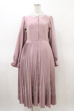 画像: m petit by misako / レース襟プリーツワンピース M ピンク H-26-03-09-045-LO-OP-NS-ZH
