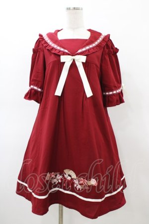 画像: Amavel / 縁日金魚 和風セーラーワンピース Free ボルドー H-26-03-09-046-CA-OP-NS-ZH