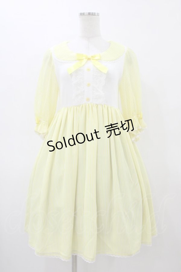 画像1: Angelic Pretty / Fruityストライプカットワンピース Free イエロー H-26-03-09-048-AP-OP-NS-ZH (1)