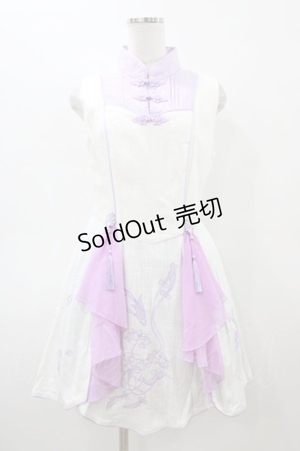 画像1: Quaint Less（海外ロリータブランド） / 中華風ワンピース XL オフ/ラベンダー H-26-03-09-053-0-OP-NS-ZH (1)