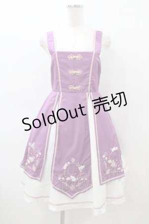 画像: Amavel / 猫刺繍入りチャイナジャンパースカート Free ラベンダー H-26-03-09-056-CA-OP-NS-ZH
