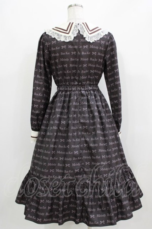 画像3: Melody BasKet / ロゴ＆リボンワンピース M ダークブラウン H-26-03-09-1003-LO-OP-KB-ZH (3)