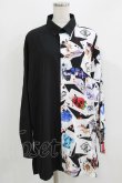 画像1: TRAVAS TOKYO / バイカラー昇華プリントシャツ  ブラック H-26-03-09-1030-PU-BL-KB-ZH (1)