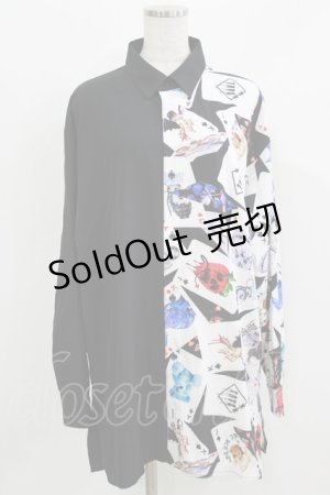 画像: TRAVAS TOKYO / バイカラー昇華プリントシャツ  ブラック H-26-03-09-1030-PU-BL-KB-ZH