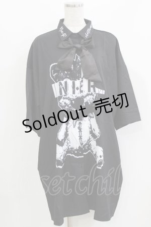 画像: NieR Clothing / タイ付き半袖シャツ F 黒 H-26-03-09-1031-PU-BL-AK-ZH