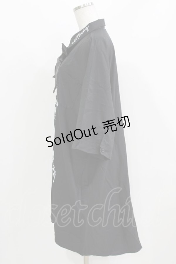 画像2: NieR Clothing / タイ付き半袖シャツ F 黒 H-26-03-09-1031-PU-BL-AK-ZH (2)