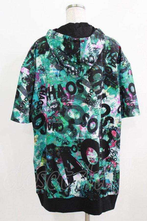 画像3: NieR Clothing / 総柄半袖プルパーカー F 緑 H-26-03-09-1039-PU-TO-AK-ZH (3)