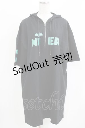 画像: NieR Clothing / 半袖ZIPパーカー F 黒 H-26-03-09-1040-PU-TO-AK-ZH