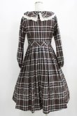 画像3: Melody BasKet / リボンとレースカラーのタータンチェックワンピース  ブラウン H-26-03-09-1004-LO-OP-KB-ZH (3)
