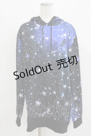 画像: NieR Clothing / プリントプルパーカー F 黒×青 H-26-03-09-1043-PU-TO-AK-ZH