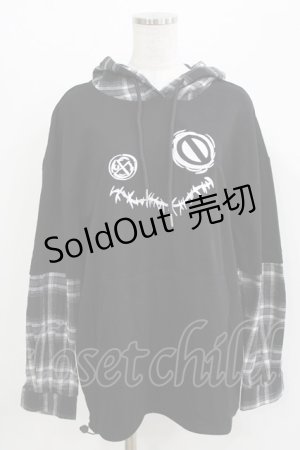 画像: NieR Clothing / レイヤード風パーカー F 黒 H-26-03-09-1044-PU-TO-AK-ZH