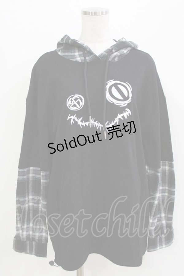 画像1: NieR Clothing / レイヤード風パーカー F 黒 H-26-03-09-1044-PU-TO-AK-ZH (1)