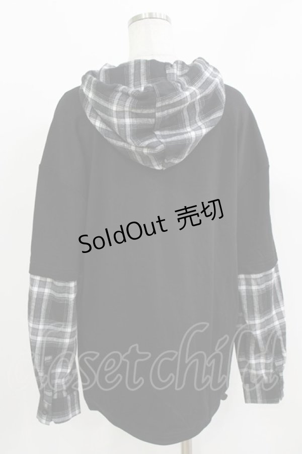 画像3: NieR Clothing / レイヤード風パーカー F 黒 H-26-03-09-1044-PU-TO-AK-ZH (3)