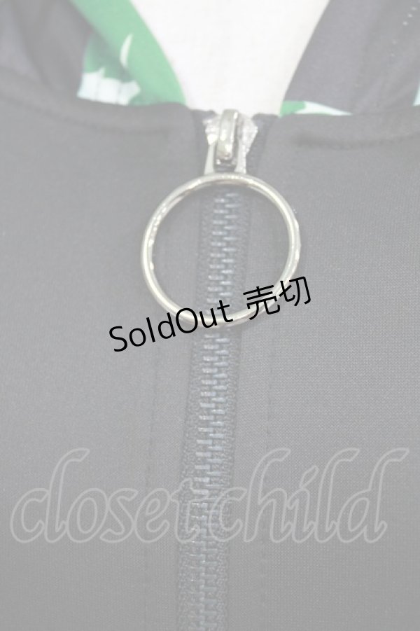 画像5: NieR Clothing / 総柄ZIPパーカー F 黒 H-26-03-09-1045-PU-TO-AK-ZH (5)