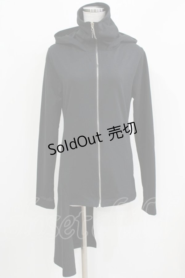 画像1: NieR Clothing / アシメZIPパーカー F 黒 H-26-03-09-1047-PU-TO-AK-ZH (1)