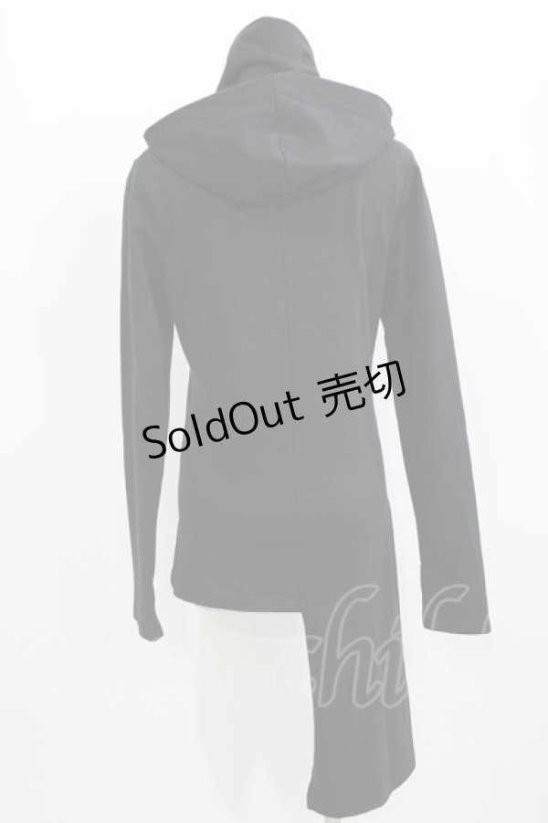 画像3: NieR Clothing / アシメZIPパーカー F 黒 H-26-03-09-1047-PU-TO-AK-ZH (3)